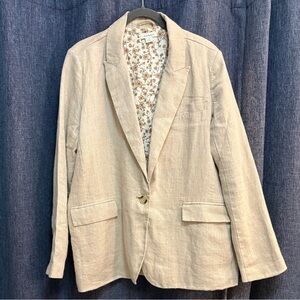 EUC Sundance Linen Blazer with Floral Patterned Lining